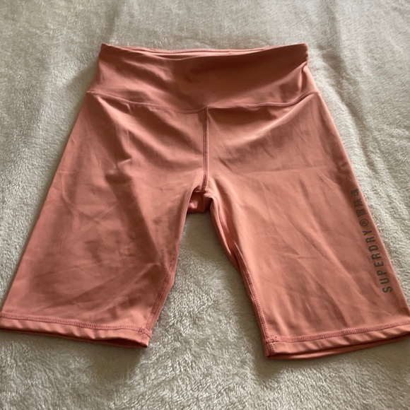 Super dry pale pink active biker shorts - Picture 1 of 7